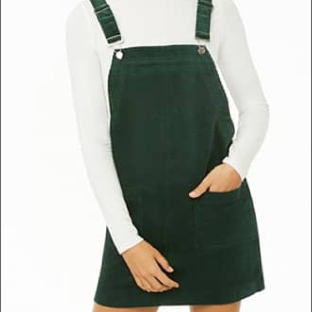 Forever 21 Burgundy Corduroy Miniskirt Overalls